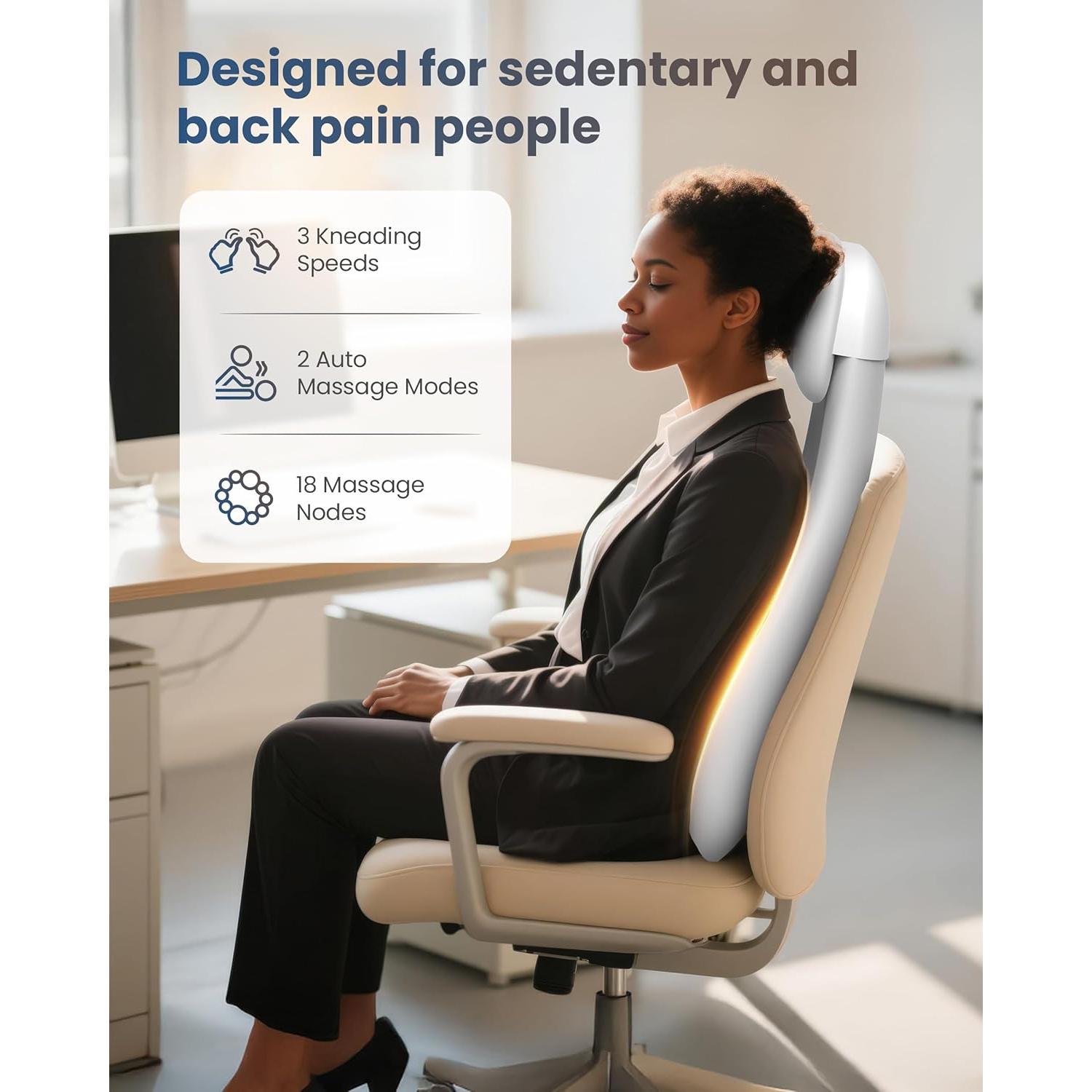 Masajeador de Espalda Inalámbrico COMFIER CF-2311B con Calor