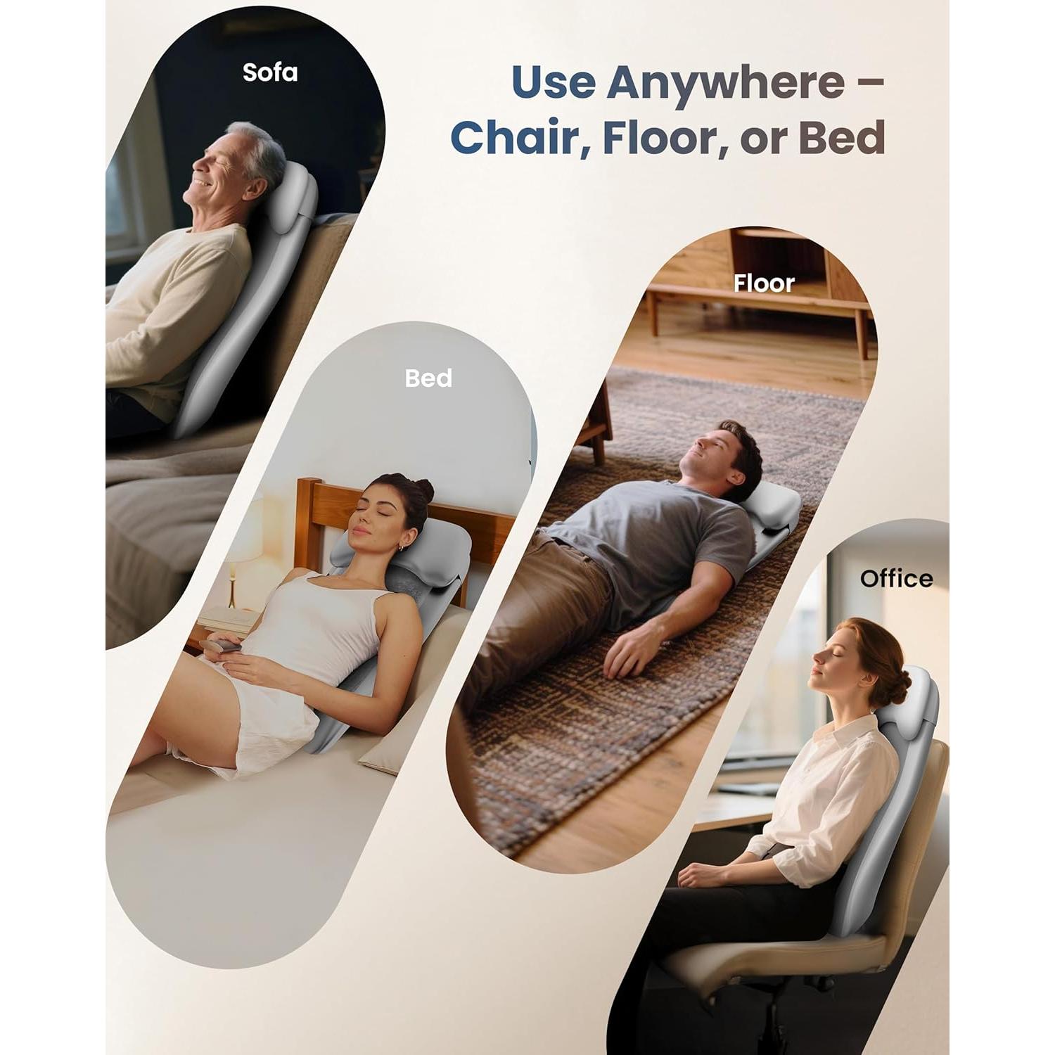 Masajeador de Espalda Inalámbrico COMFIER CF-2311B con Calor