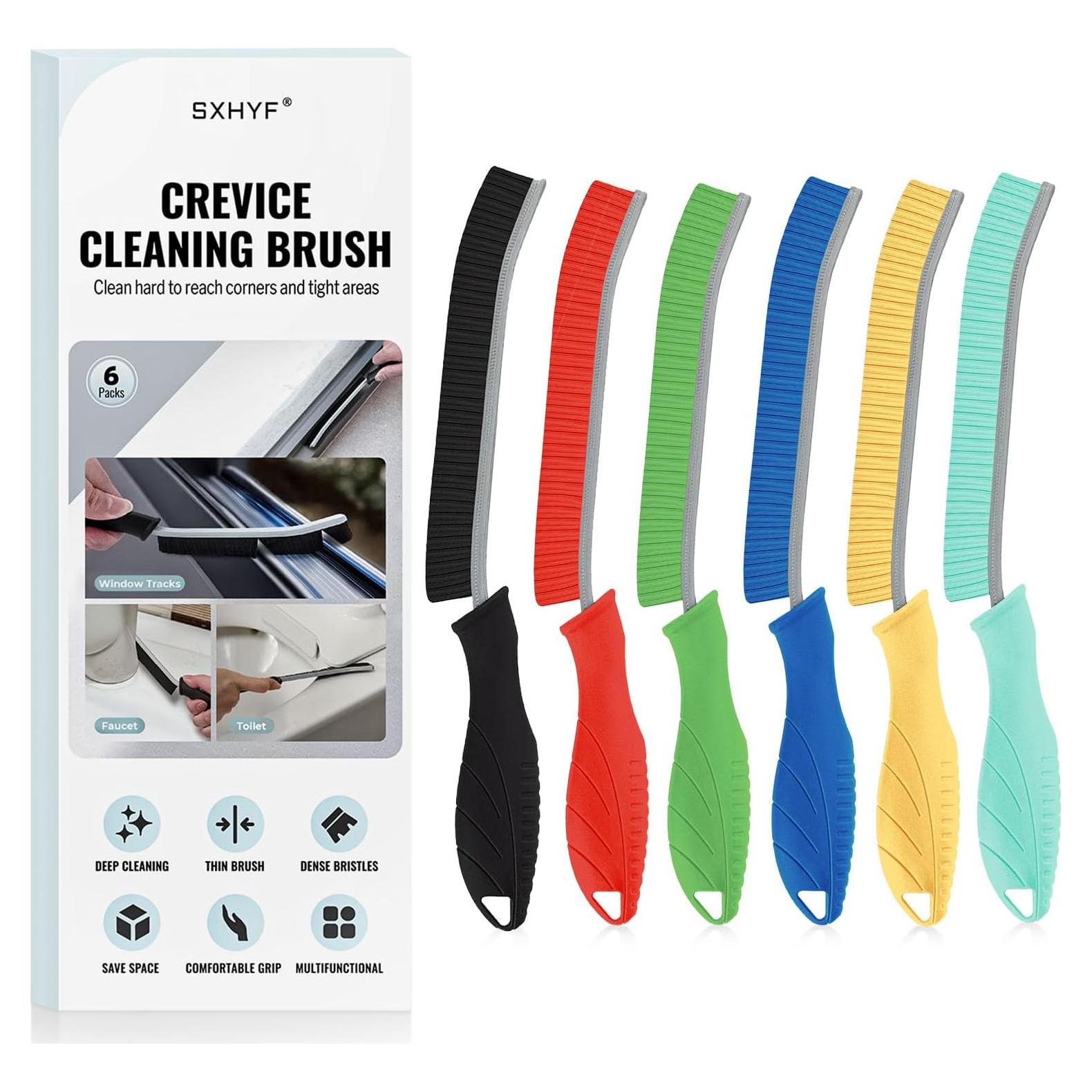 Cepillo de limpieza SXhyf - 6 piezas, cerdas duras, mango antideslizante