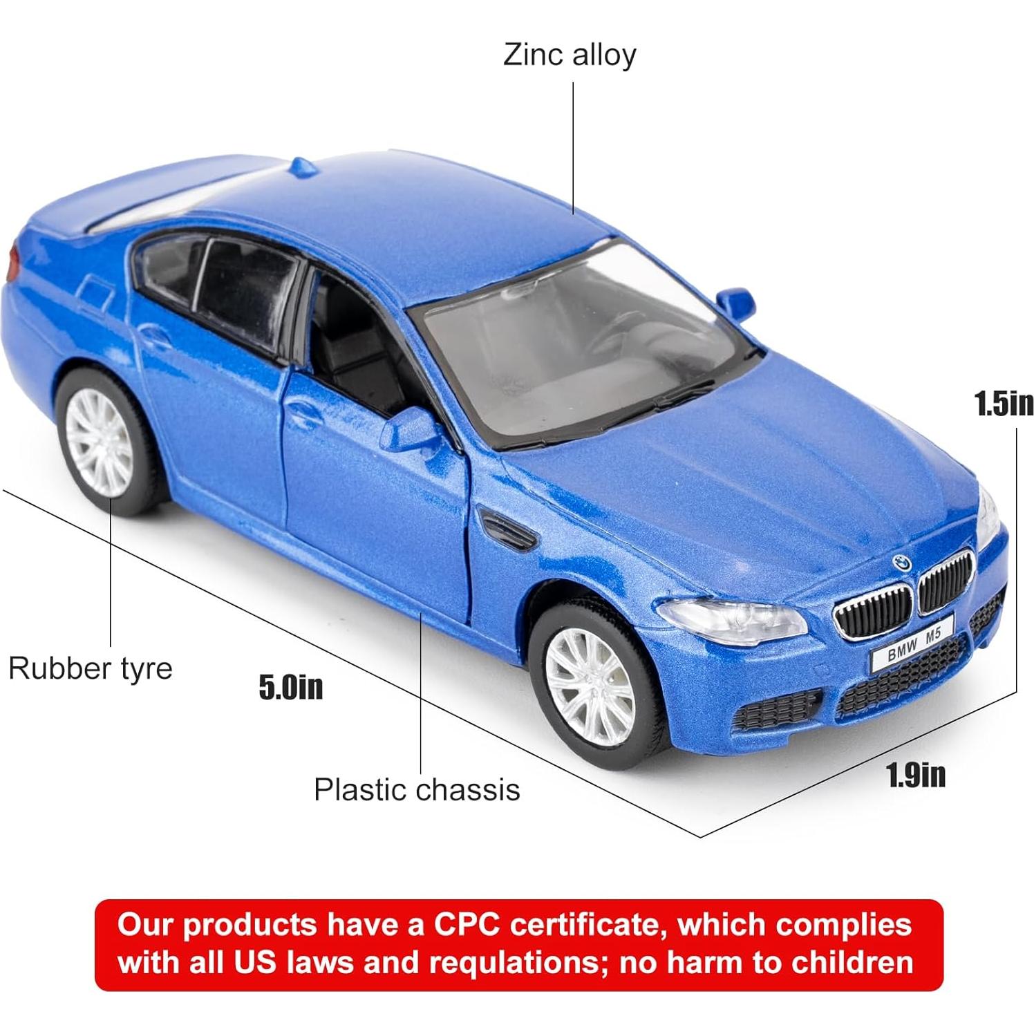 Coche Diecast 1/36 BMW M5 RMZ City Azul con Retroceso