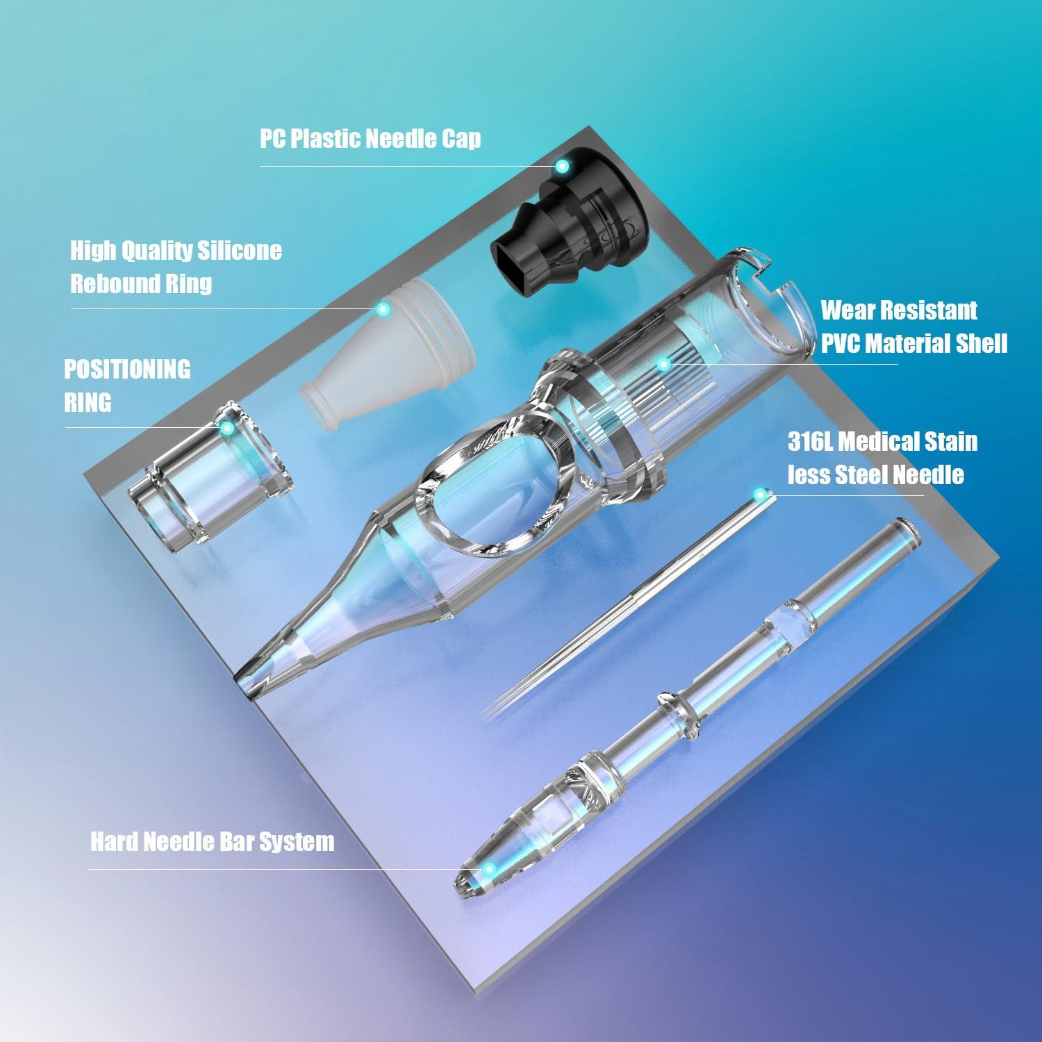 Cartuchos de Agujas de Tatuaje YILONG - 20 Pcs Mixtos 3RL 5RL 7RM 9RM