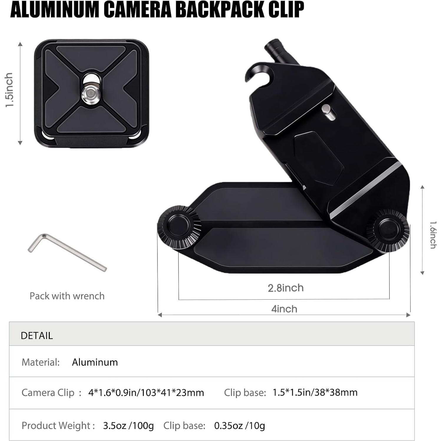 Clip de mochila para cámara VELCURIUM con liberación rápida