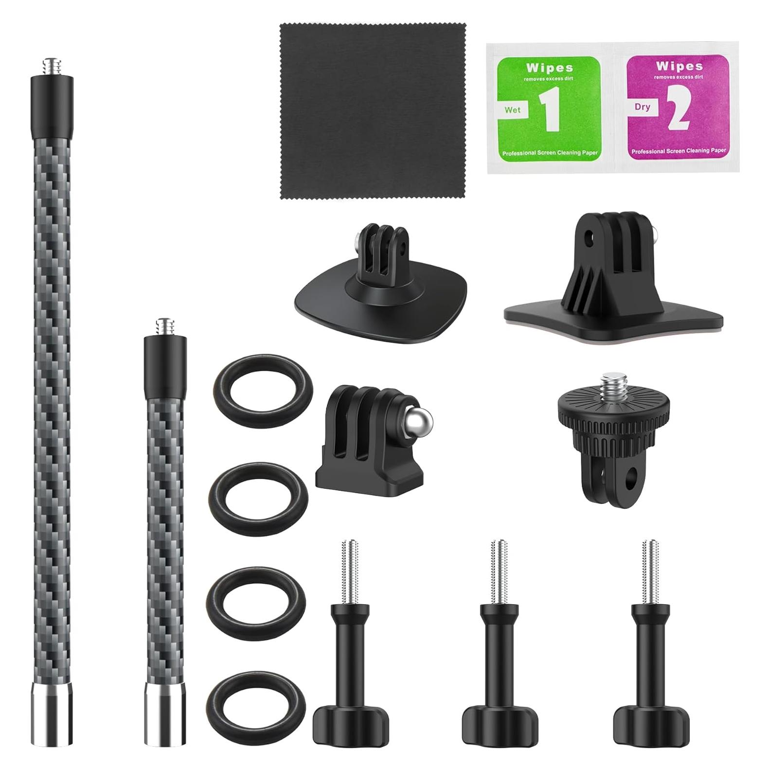 Kit de Brazo de Extensión de Fibra de Carbono NUOBAKE para GoPro e Insta360