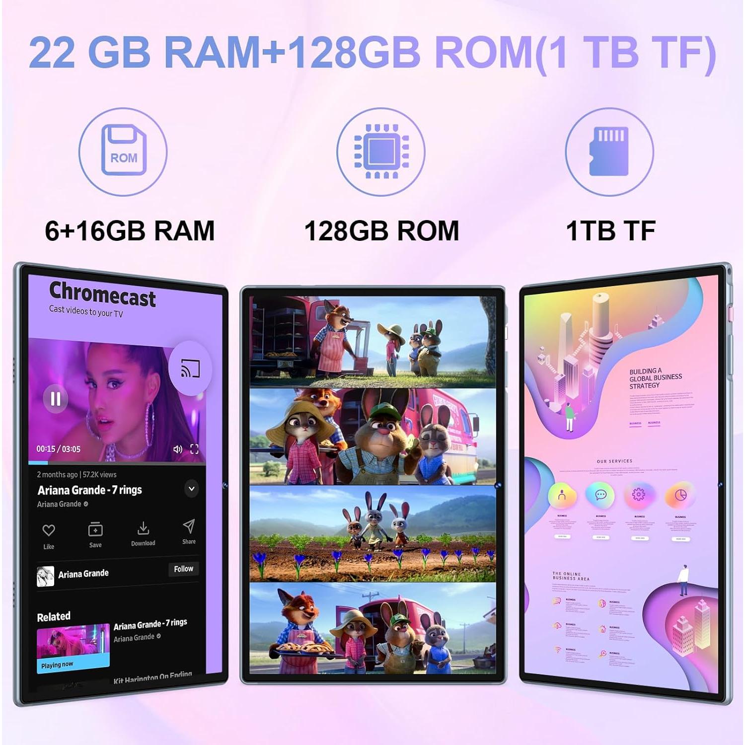 Tablet DEERTiME E6 Android 14 10.1" 22GB RAM 128GB ROM