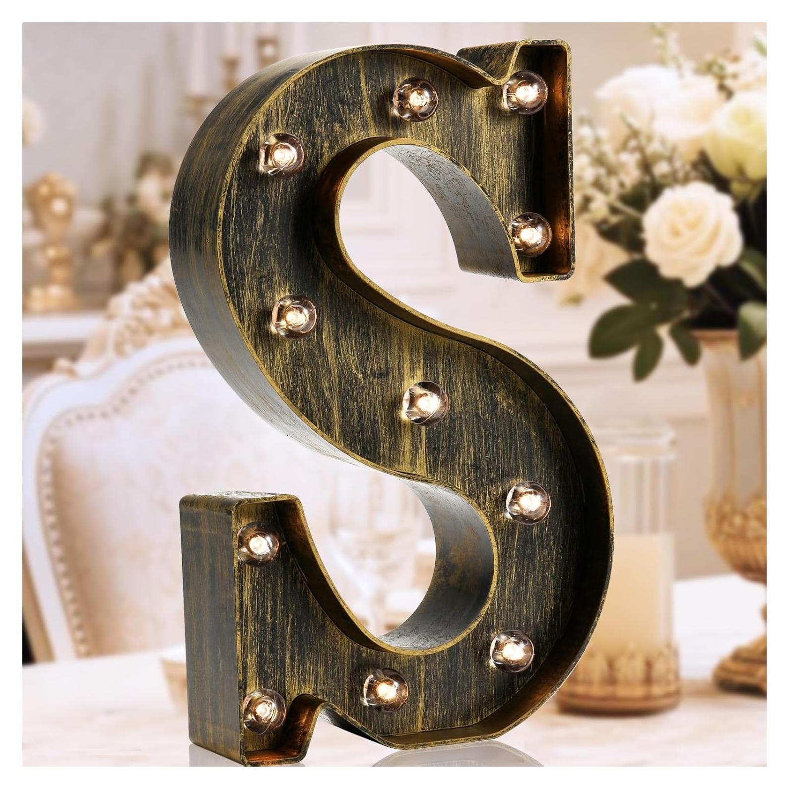 Letra Iluminada OYCBUZO Estilo Vintage Industrial 22.6 cm