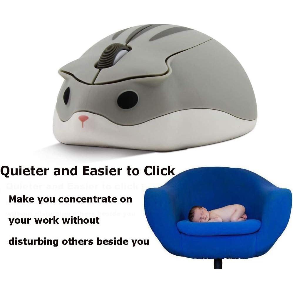 Ratón Inalámbrico Óptico SXBan 1200DPI Forma de Hámster Gris