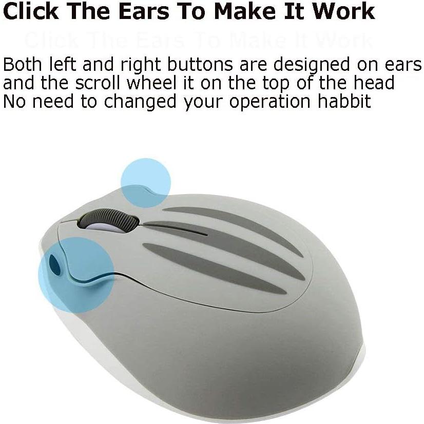 Ratón Inalámbrico Óptico SXBan 1200DPI Forma de Hámster Gris