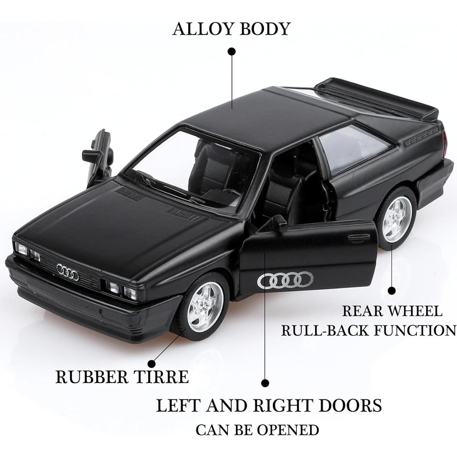 Audi Sport Quattro 1/36 Diecast Retroceso Negro TOKAXI