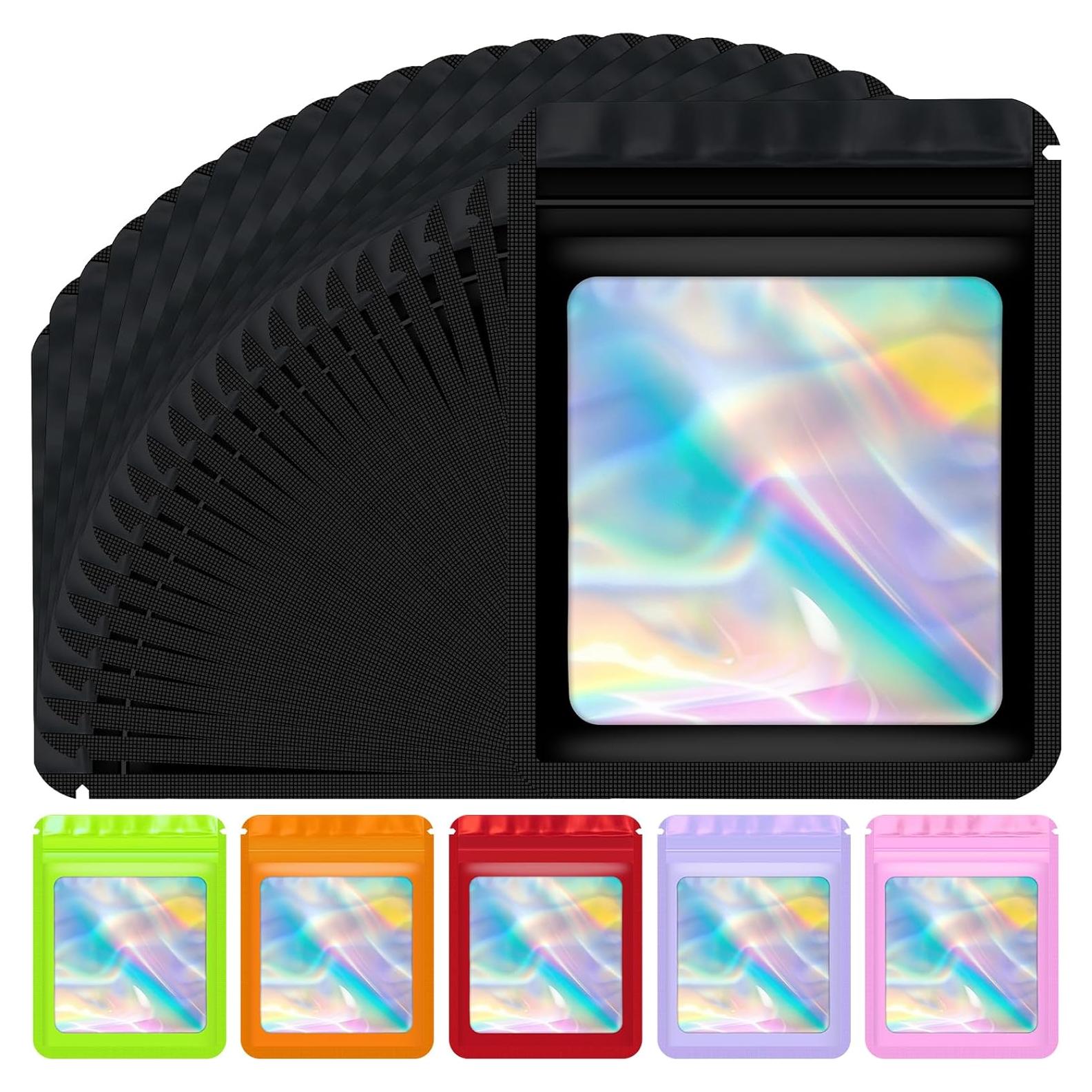 100 Bolsas Holográficas Mylar Jetmore 7.62x7.62 cm Negras