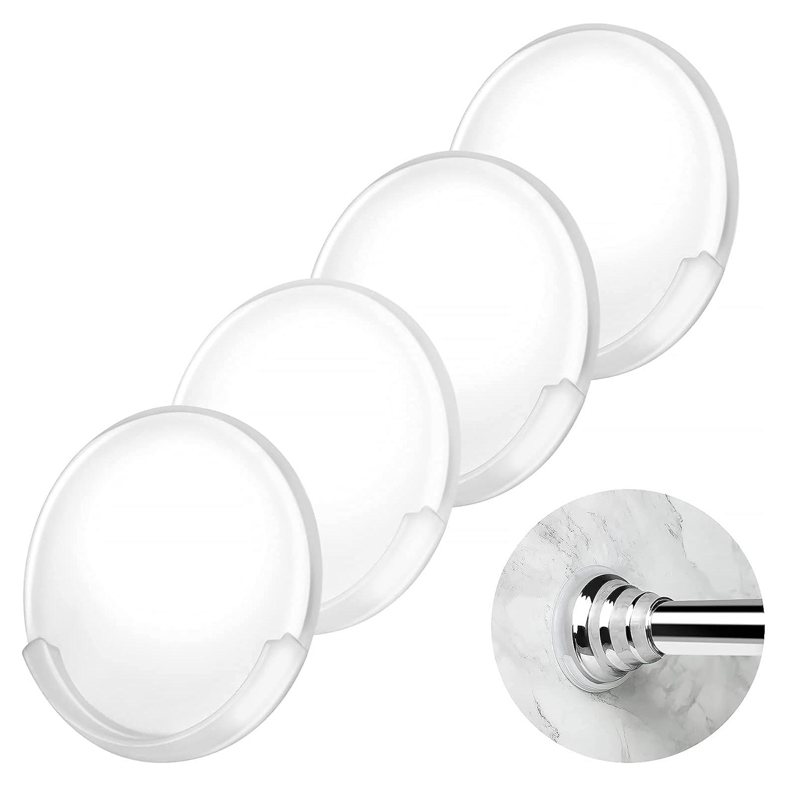 Soporte de Varilla de Cortina de Ducha Adhesivo AYAYASTORY - Paquete de 4