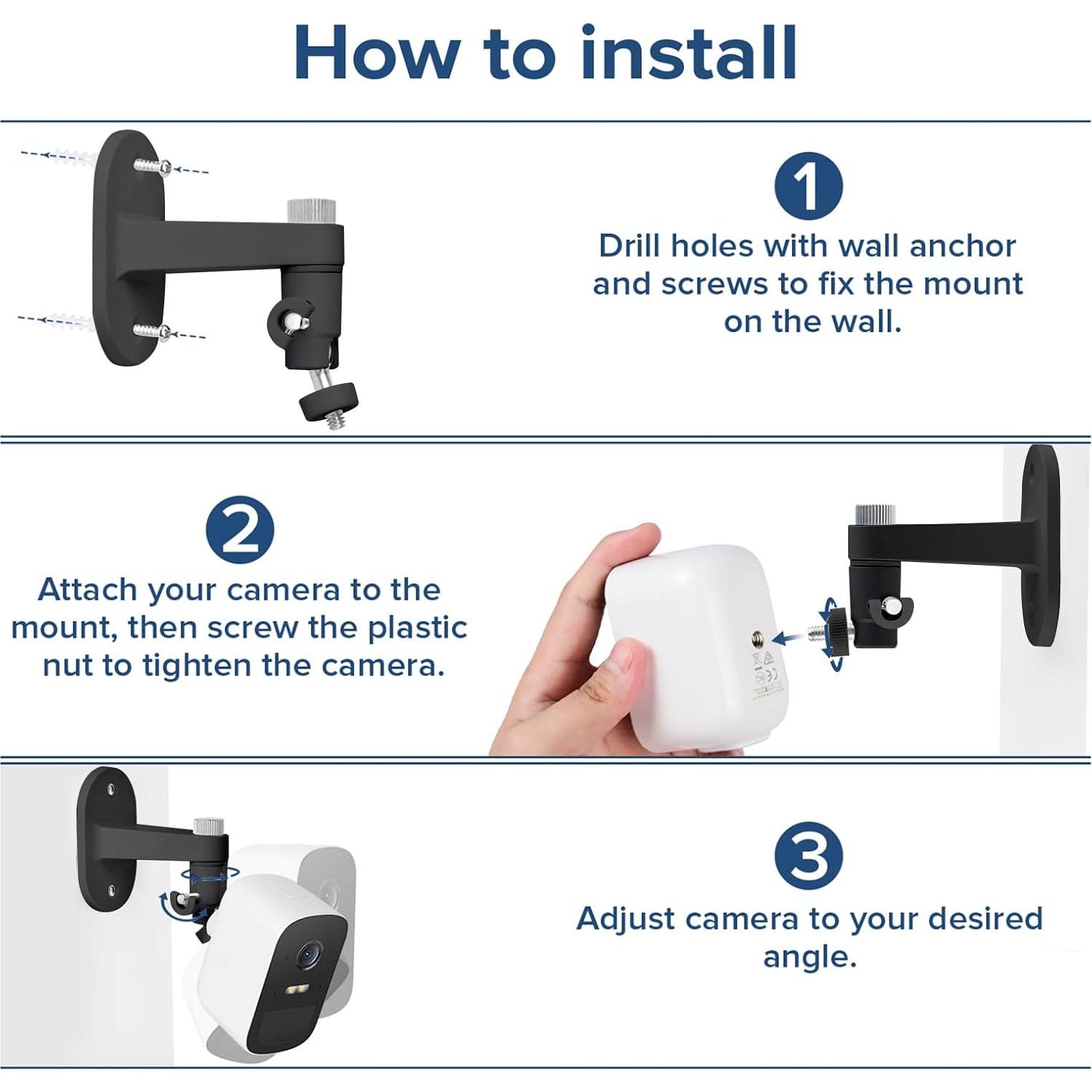 Soporte de Pared ALERTCAM para Cámaras Eufy - Negro