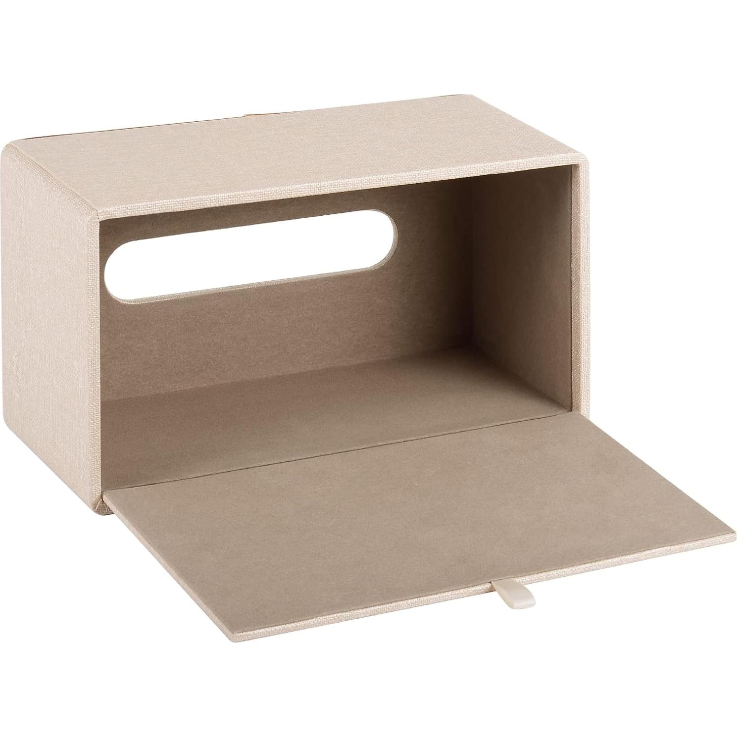 Porta Pañuelos de Cuero Beige RHCSZ Rectangular Magnético