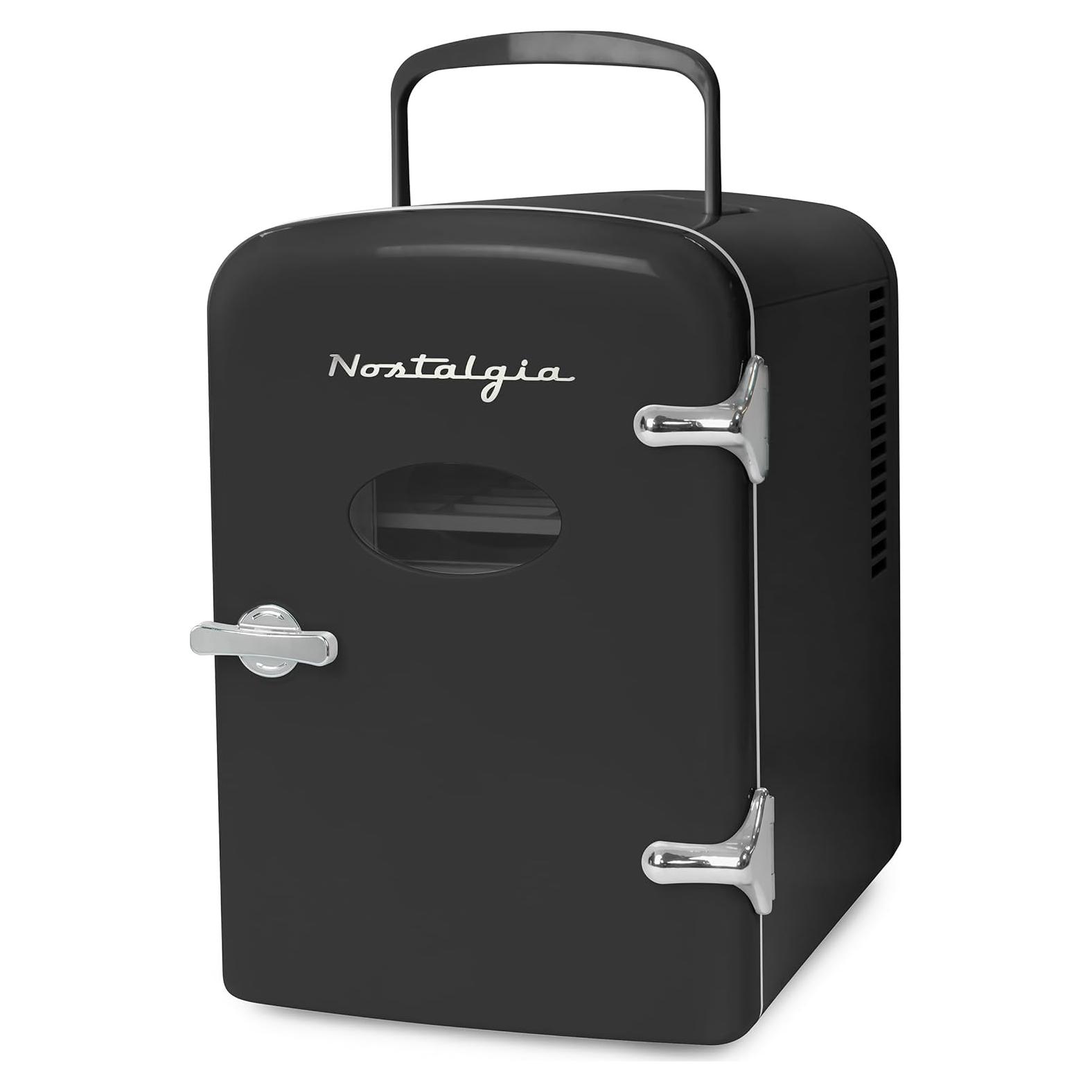 Mini Nevera y Calentador Nostalgia 6 Latas 3.96L Negra