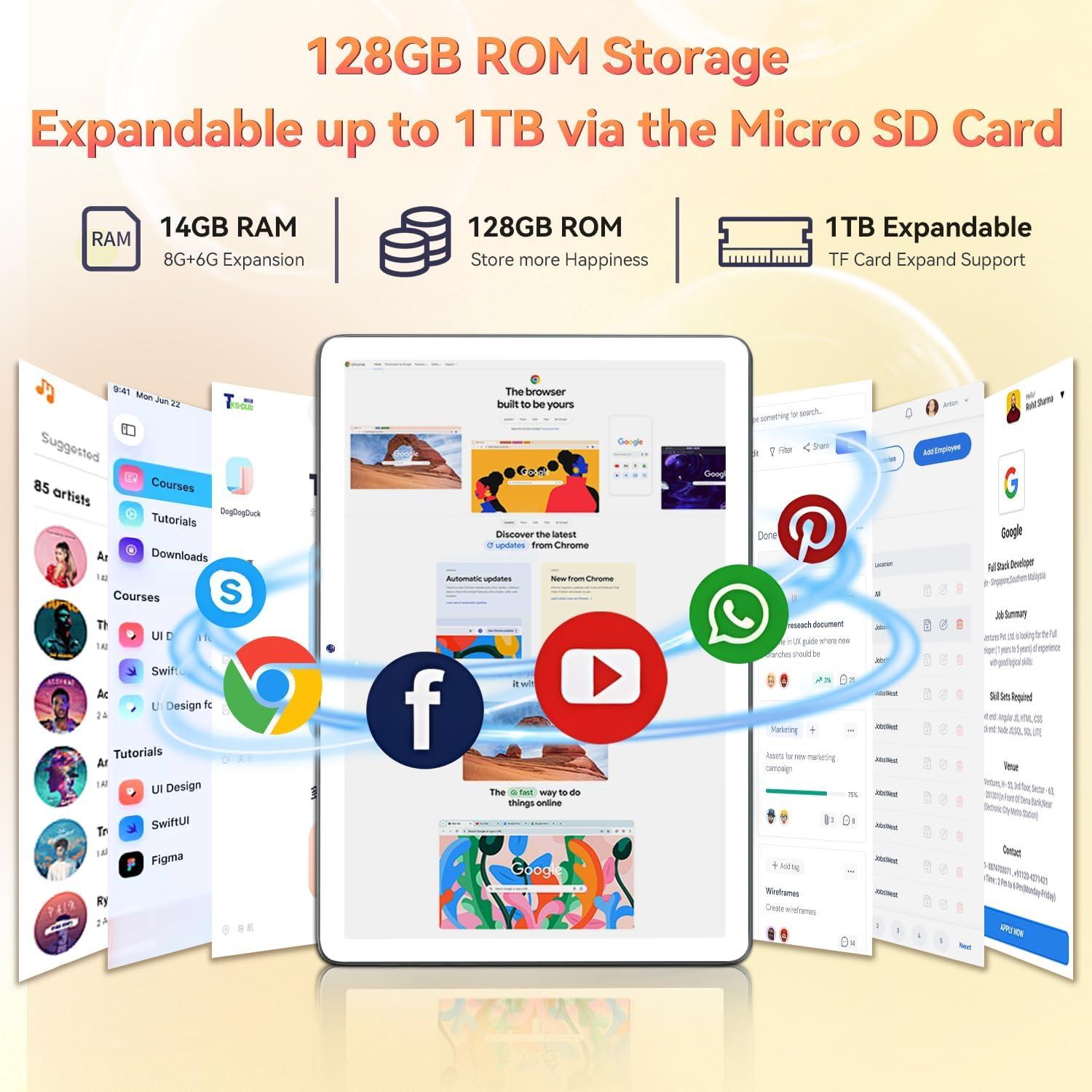 Tableta Android 14 FEONAL 10.1" 128GB 14GB RAM 5G