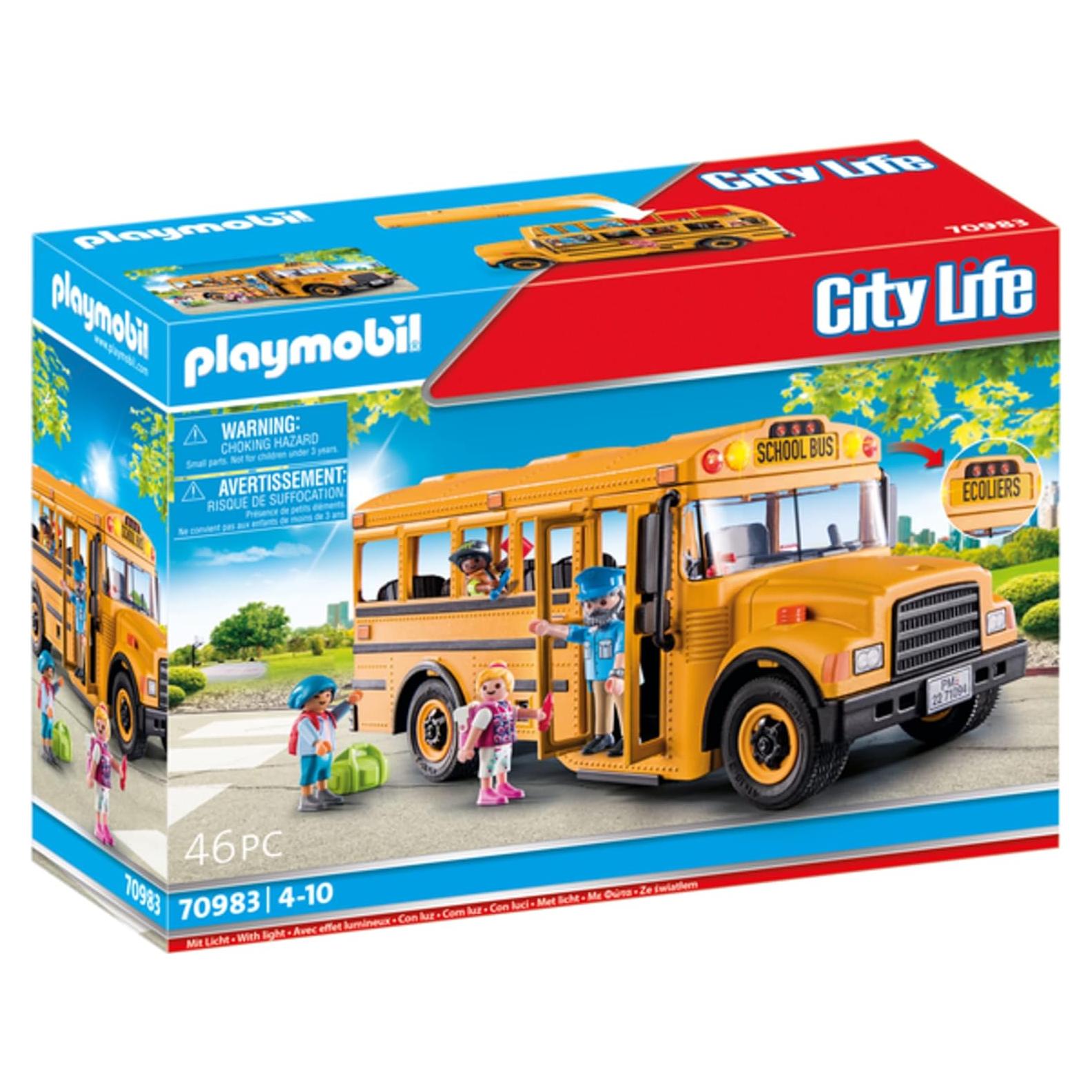 Autobús Escolar Playmobil 70983 con 4 Figuras y Accesorios