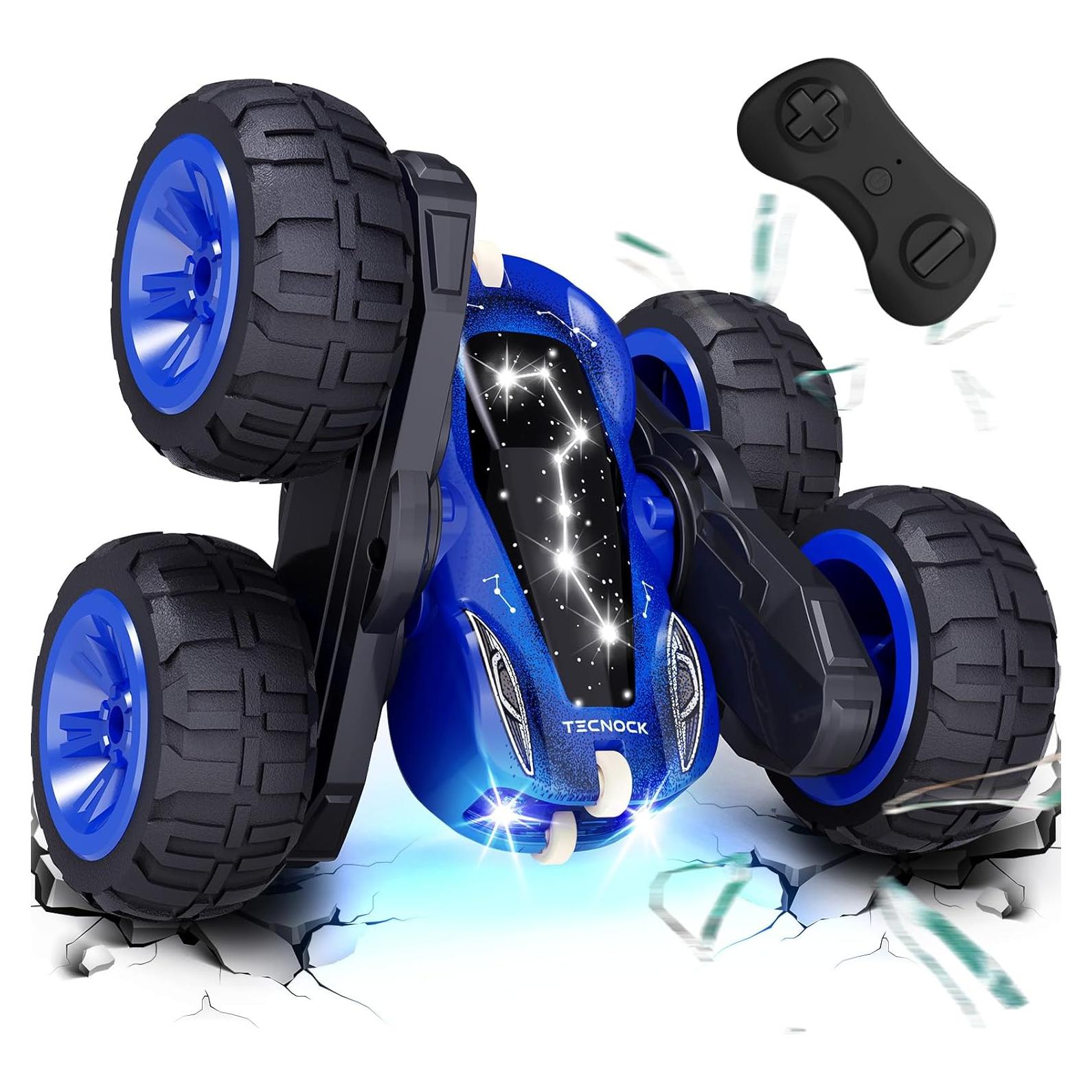 Coche RC Acrobático Tecnock 4WD USB-C 360° Azul