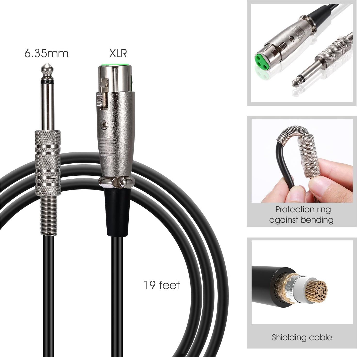 Micrófono Dinámico de Mano HOTEC H-W07 con Cable XLR 5.79m