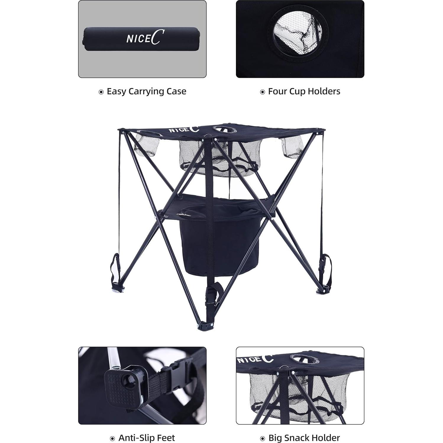 Mesa Camping Nice C con Enfriador Aislado y Bolsa de Transporte