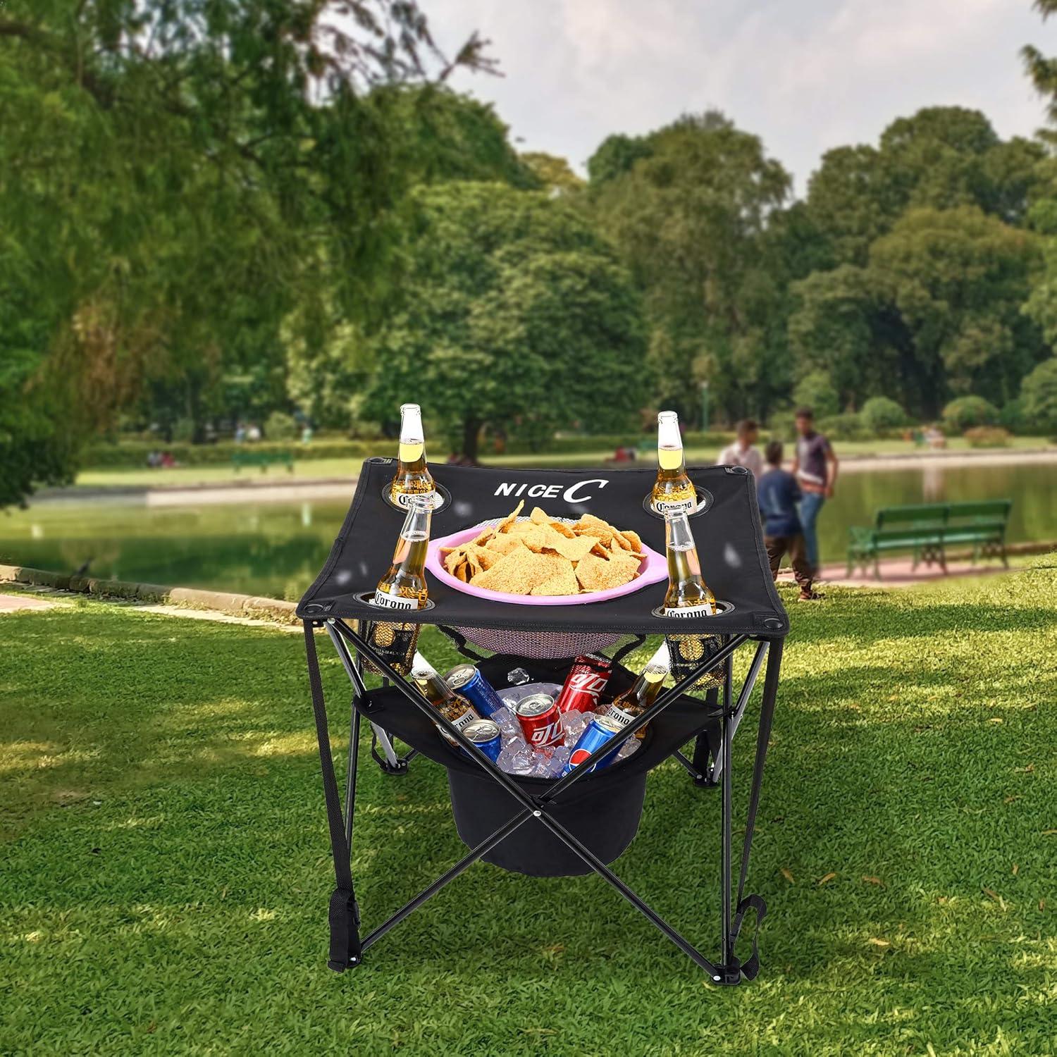 Mesa Camping Nice C con Enfriador Aislado y Bolsa de Transporte