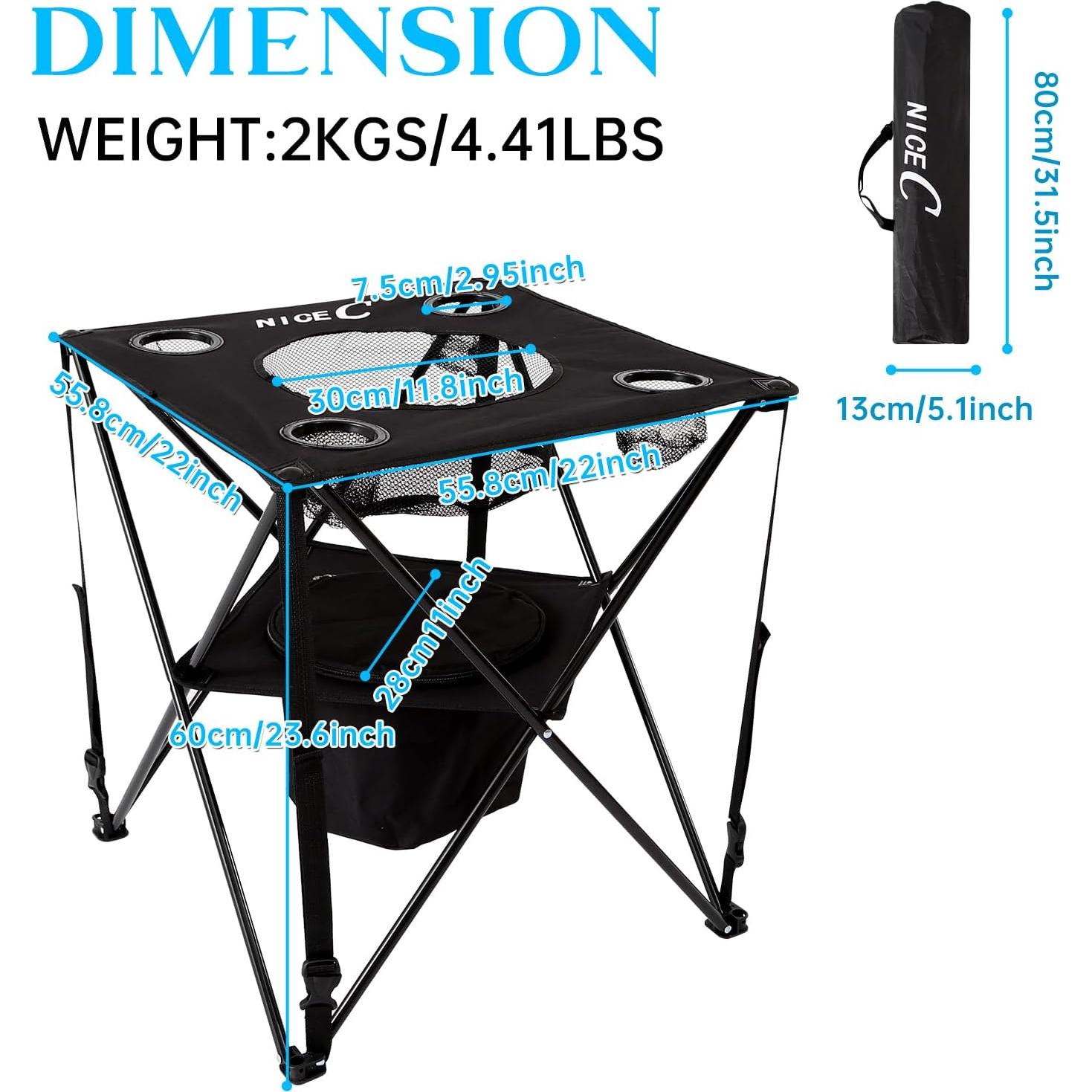 Mesa Camping Nice C con Enfriador Aislado y Bolsa de Transporte