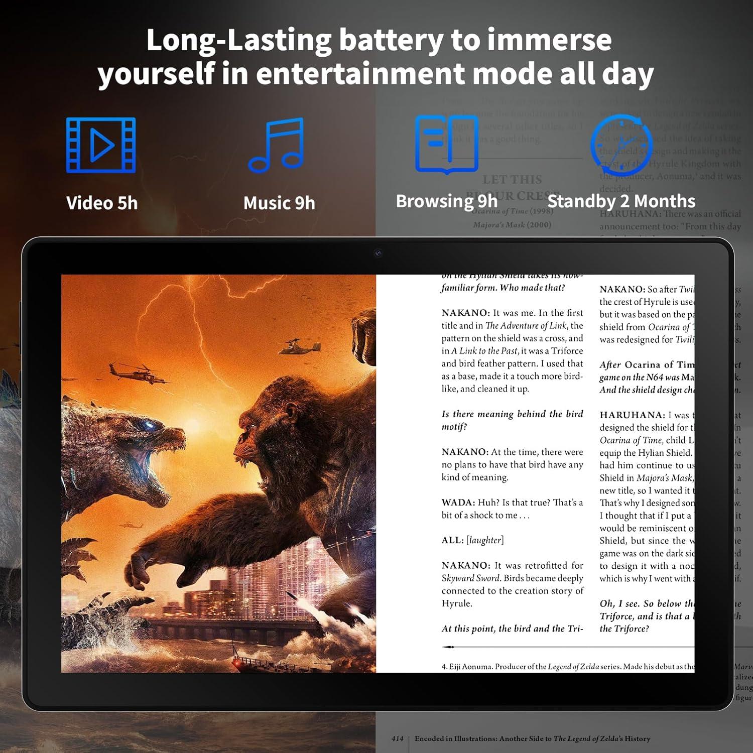 Tableta Android Jeazans 10.1" 12GB RAM 64GB Almacenamiento