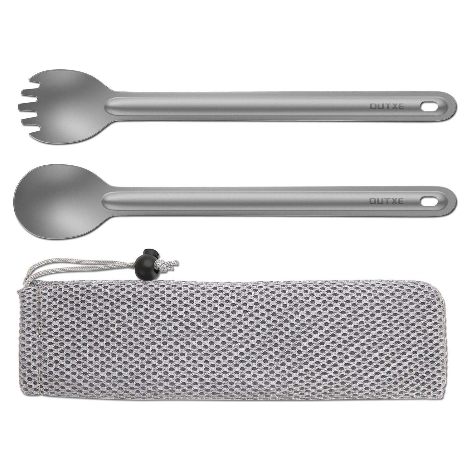 Set de Cuchara y Spork de Titanio OUTXE 22 cm Camping