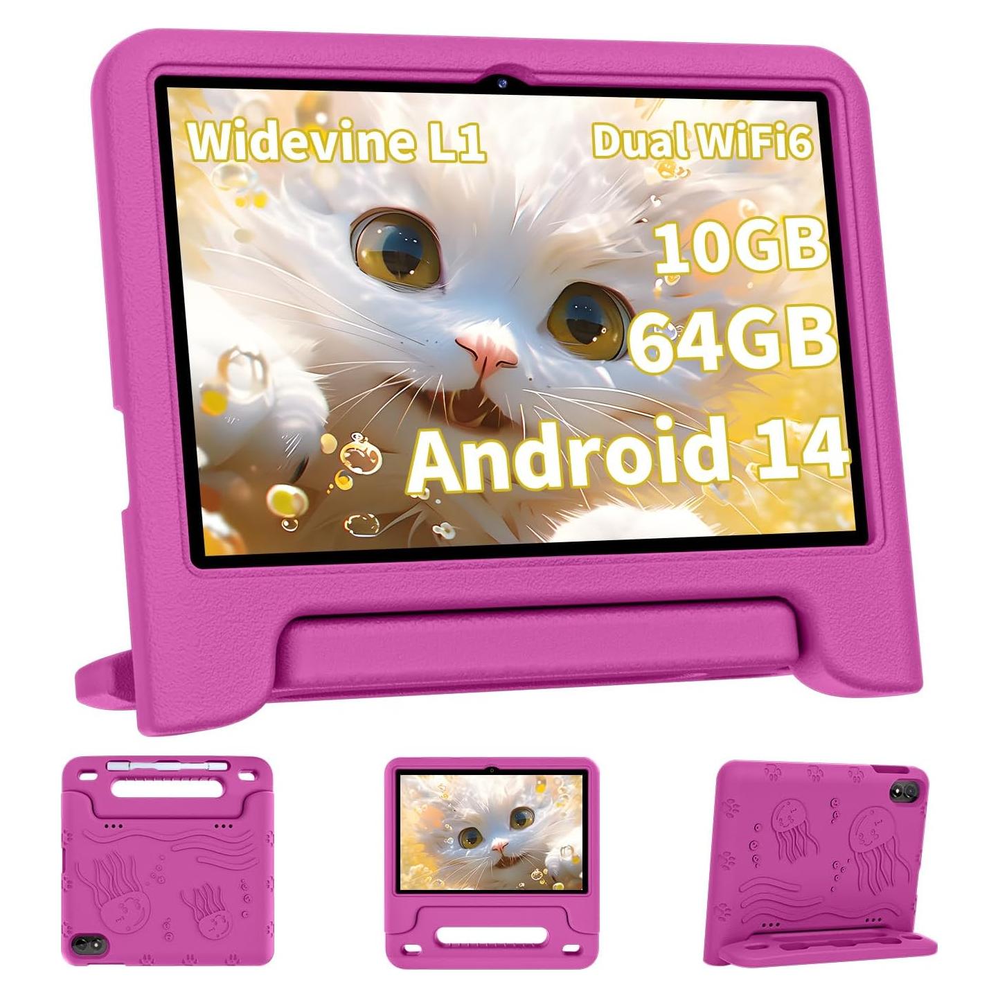 Tableta Android 14 COLORROOM 10.1" 10GB RAM 64GB Rosa