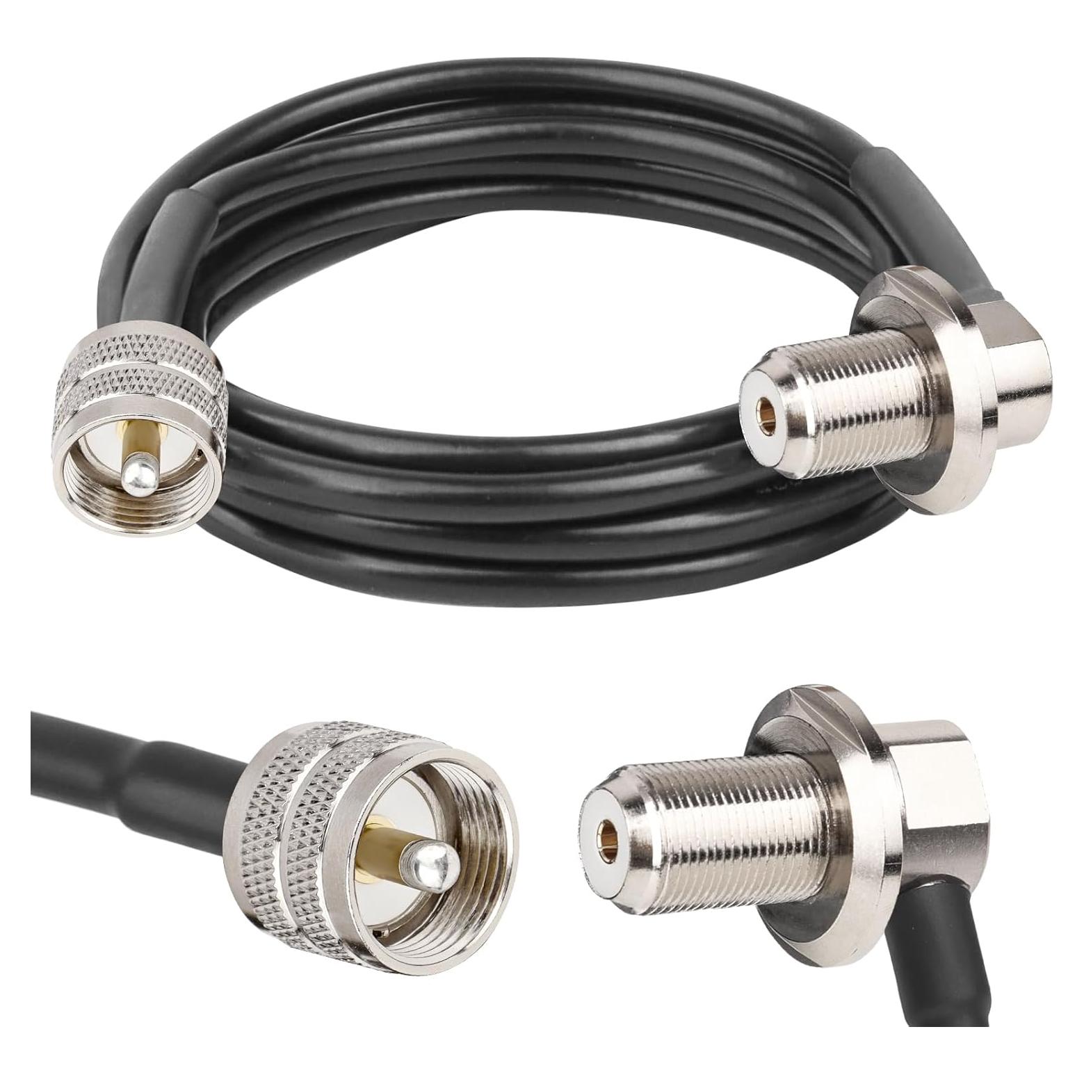 Cable Coaxial RG58 UHF PL259 Macho a SO239 Hembra 1.83m