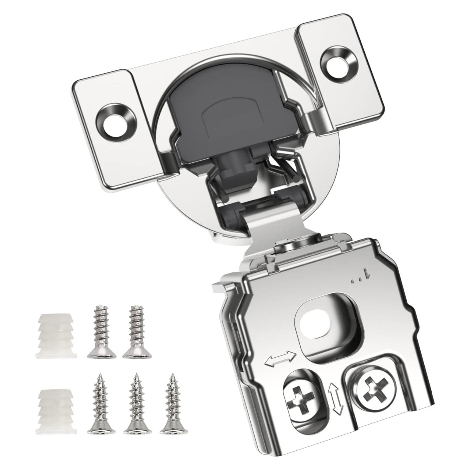 Paquete de 10 bisagras ocultas Chibery 1" cierre suave níquel