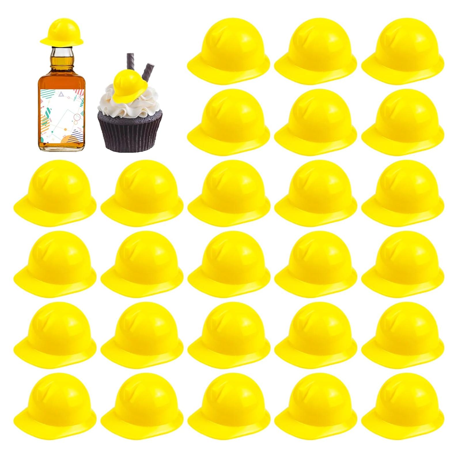 30 Sombreros de Construcción Plástico Amarillo 4,19 cm