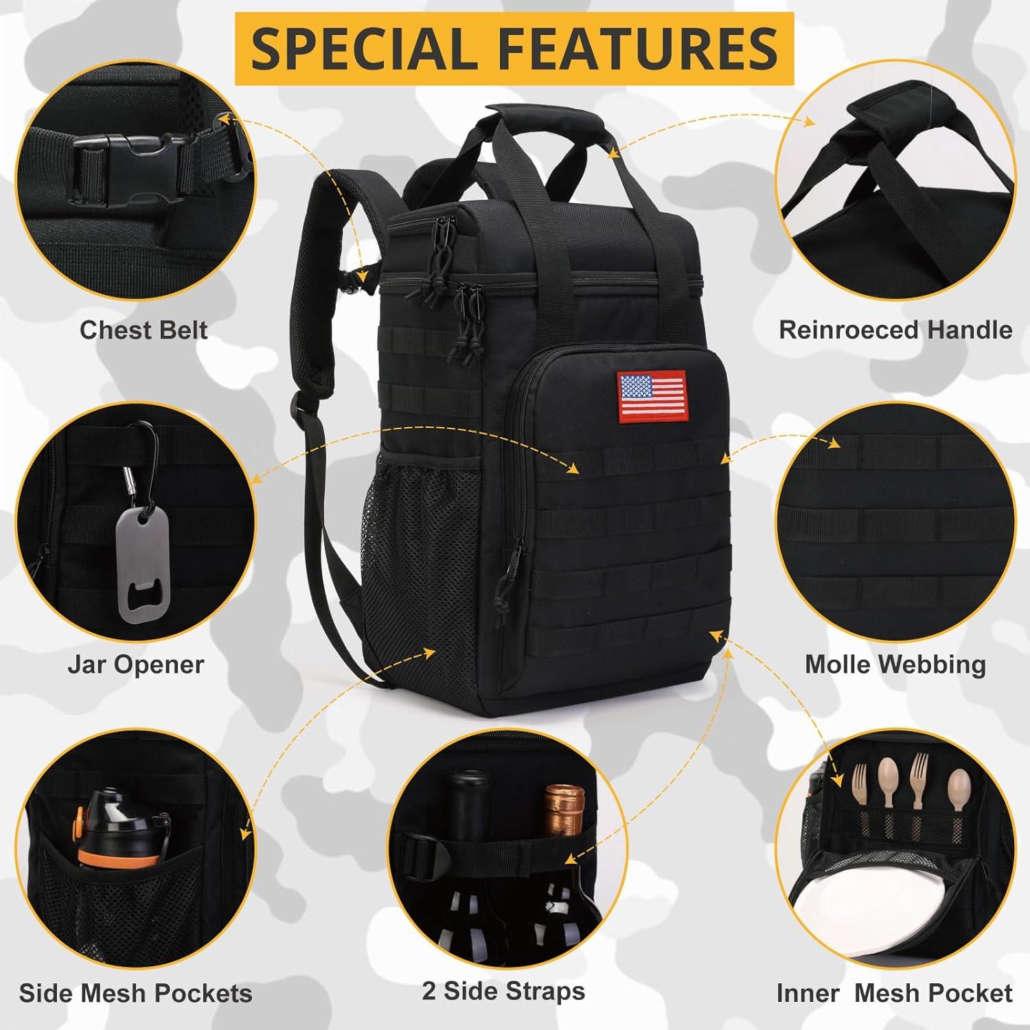 Mochila Enfriadora Táctica ATRIPACK 35L Impermeable Negra