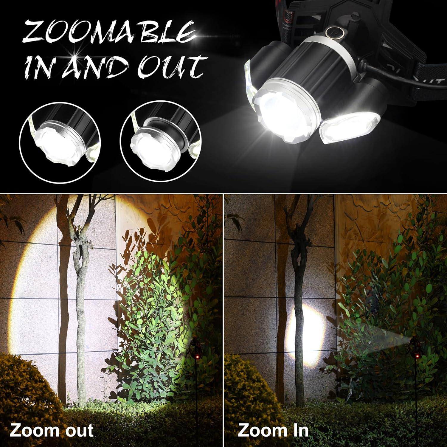 Linterna Frontal Recargable BOBKID 1500 Lúmenes LED Impermeable