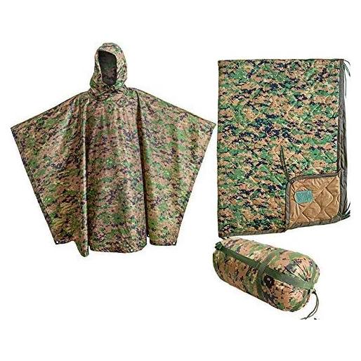 Poncho Militar Multiuso USGI Industries Camuflaje 157.5x208.3cm