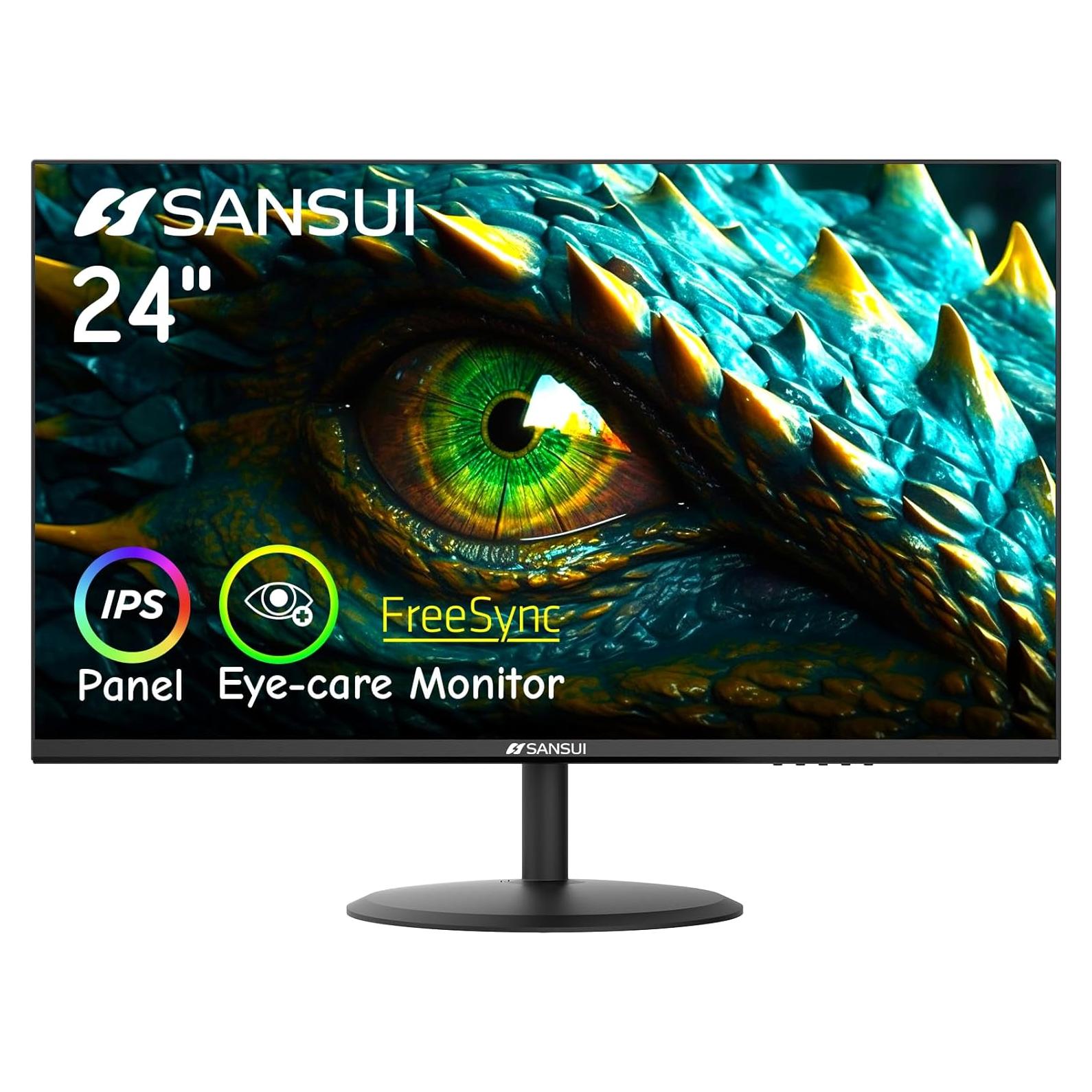 Monitor SANSUI 24" IPS Cuidado de los Ojos 1080P HDMI VGA