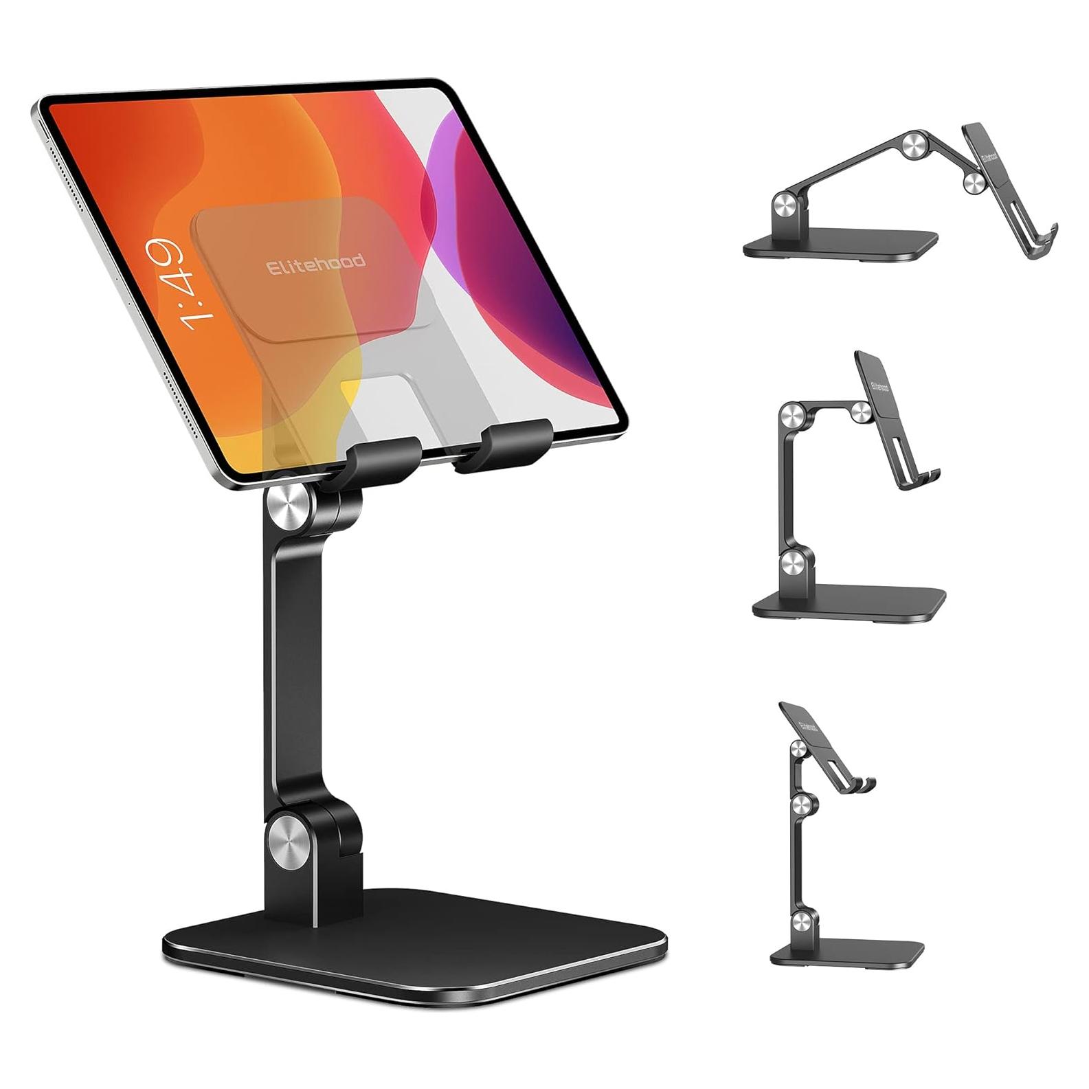 Soporte de Aluminio Elitehood DT-013 para iPad Ajustable Negro