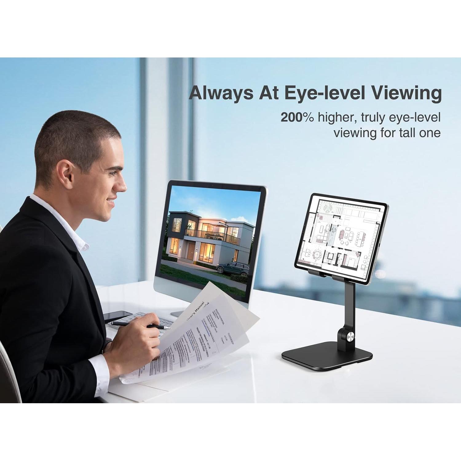 Soporte de Aluminio Elitehood DT-013 para iPad Ajustable Negro