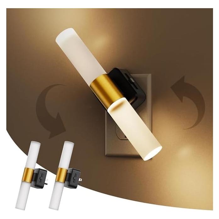 Luz Nocturna LED L LOHAS 2 Paquete 3000K Ajustable 180°