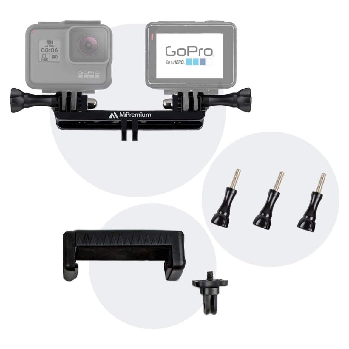 Kit de Montaje Doble MiPremium para GoPro y Smartphone