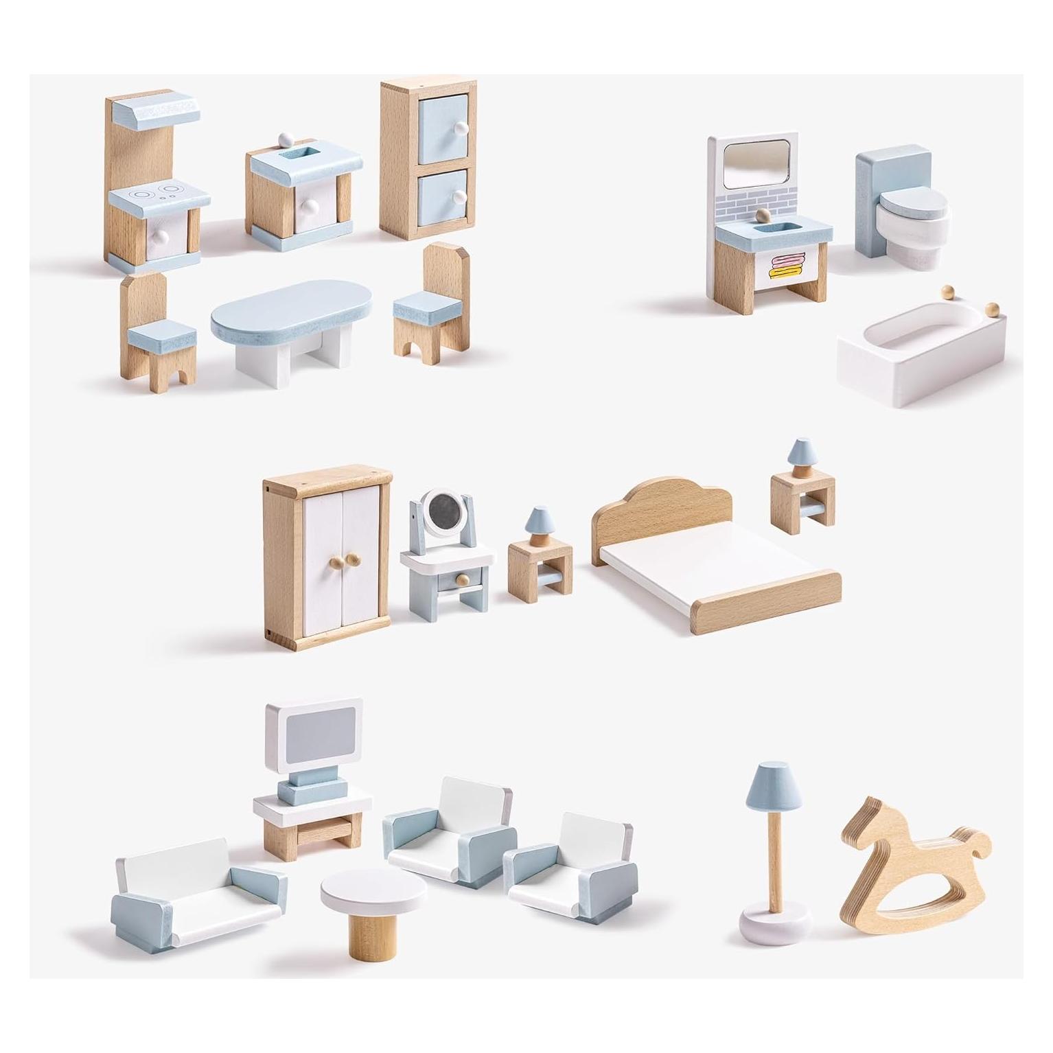 Juego de Muebles de Casa de Muñecas ROBOTIME 23 Piezas