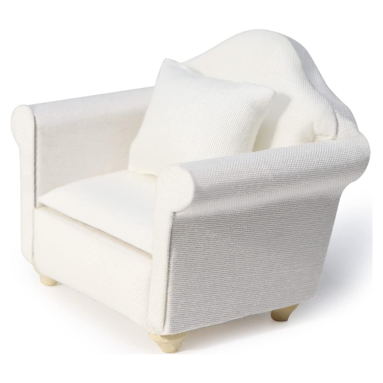 Sofá Miniatura Cutemini 1:12 Blanco con Cojín