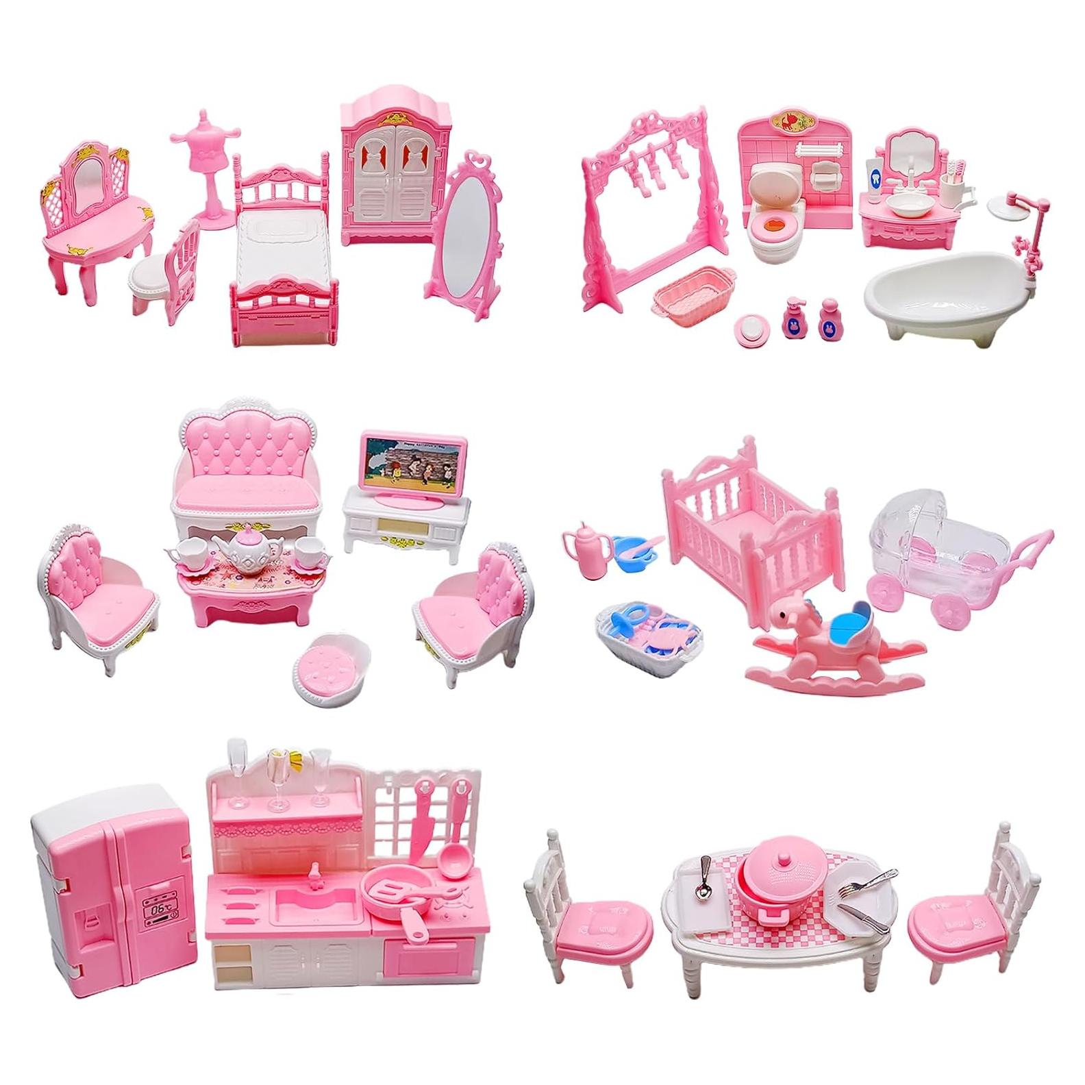 Juego de Muebles para Casa de Muñecas SHENGJIAAO 75 Piezas