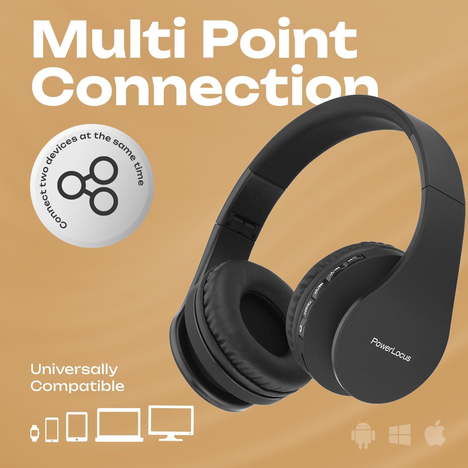 Auriculares Inalámbricos Bluetooth PowerLocus P1 Over-Ear Negro