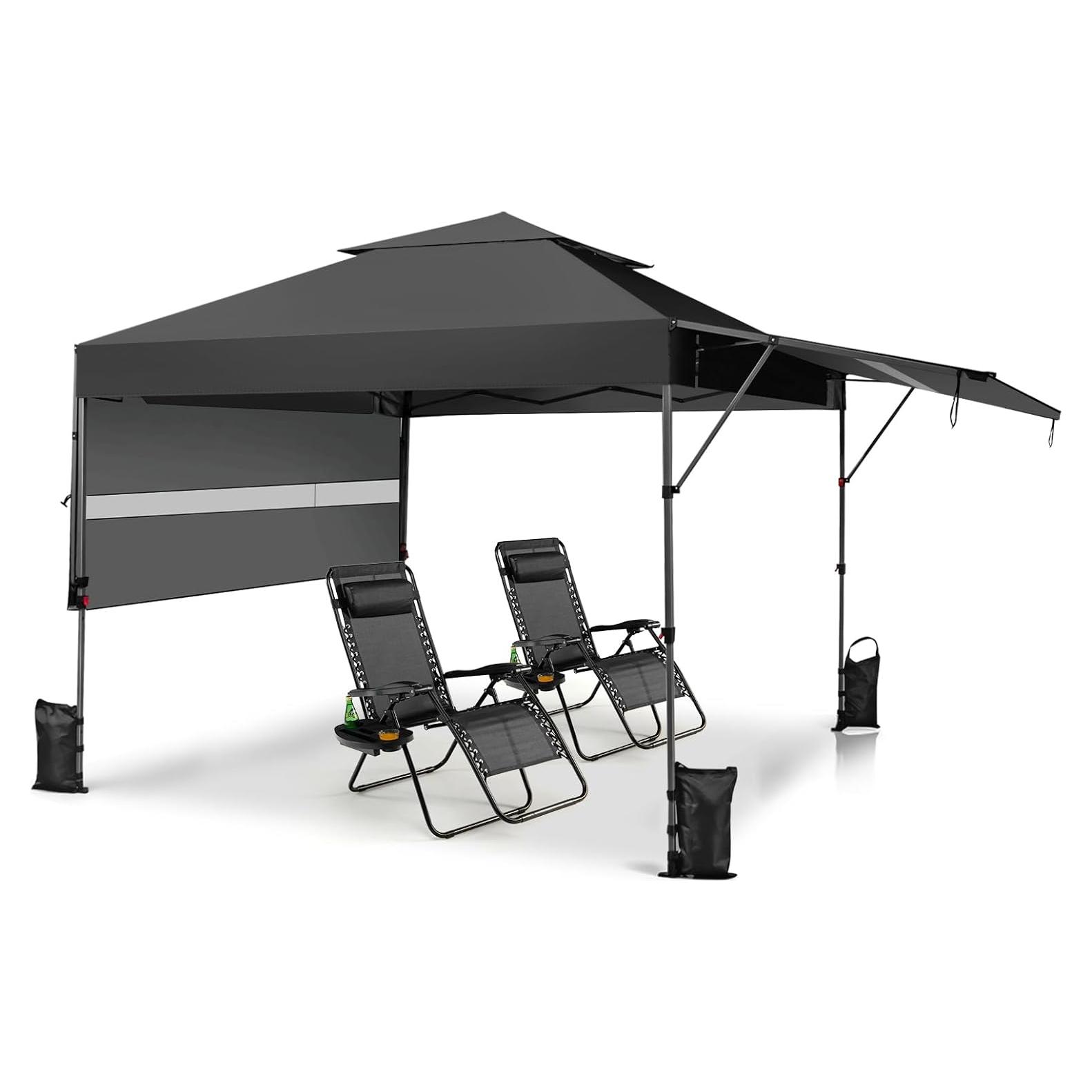 Carpa Plegable Tangkula 3.05x5.36m con Toldos Dobles Ajustables