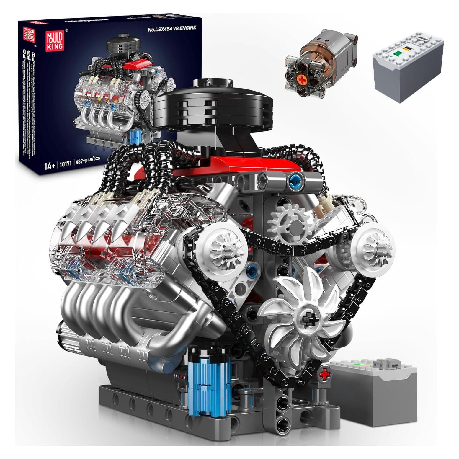 Kit Motor V8 Mould King 487 Piezas para Adultos STEM