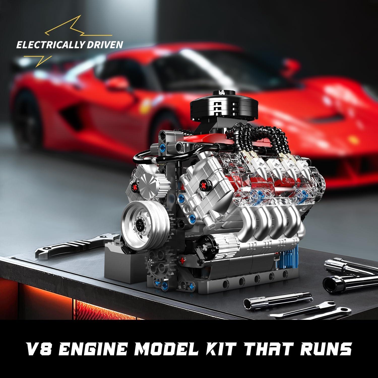 Kit Motor V8 Mould King 487 Piezas para Adultos STEM