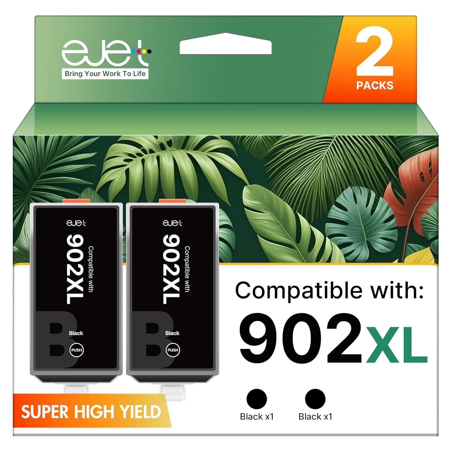 Cartuchos de tinta 902XL ejet para impresoras HP - Paquete de 2