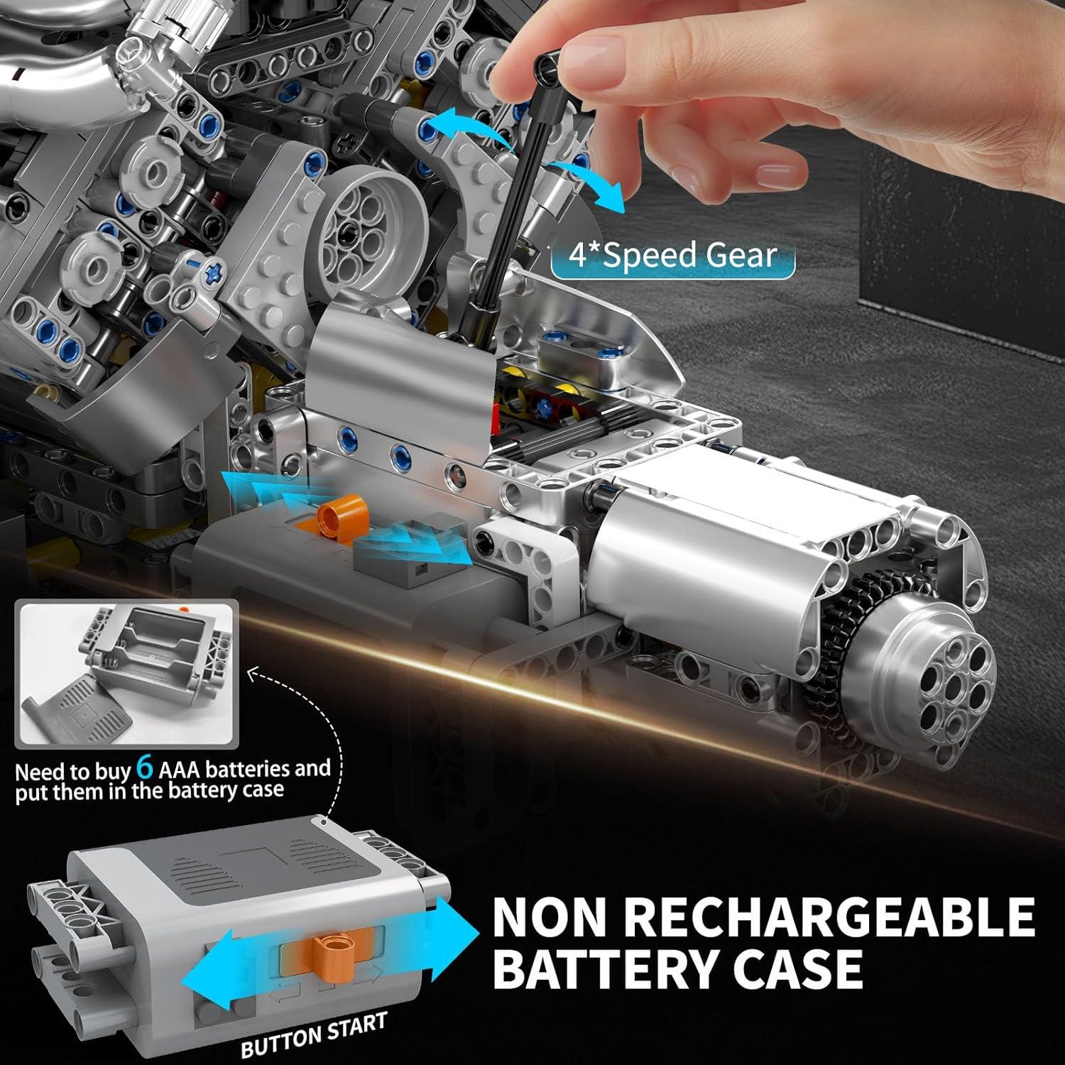 Kit de Motor W16 Mould King 10201 para Construcción STEM 14+