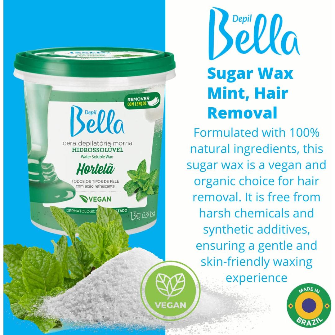 Pasta de Azúcar Depil Bella Menta 1.30 kg - Cera Natural para Cuerpo