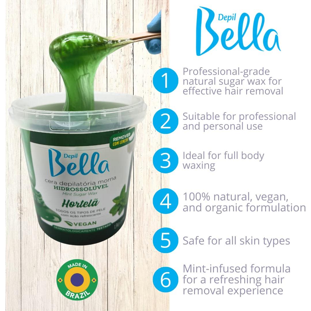 Pasta de Azúcar Depil Bella Menta 1.30 kg - Cera Natural para Cuerpo