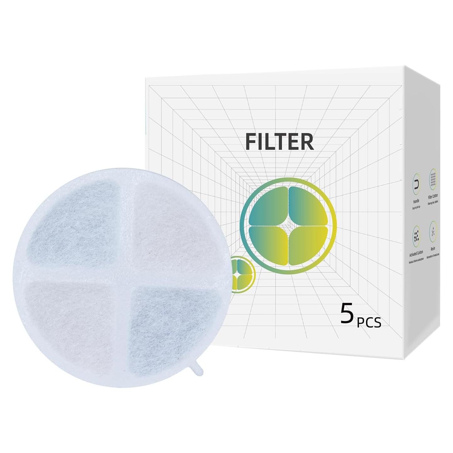 Filtros de Reemplazo Petsuper para Fuente de Agua 5 Piezas 1.8L